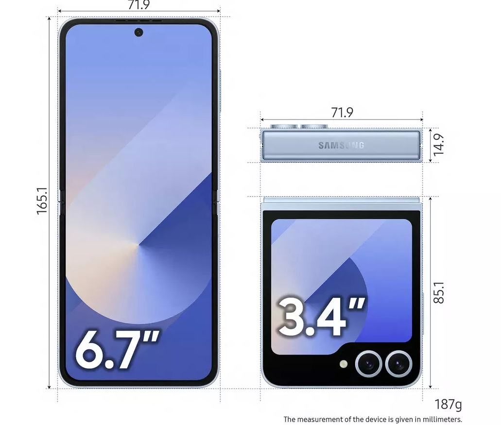 NEW Samsung Galaxy Z Flip6 5G 6.7'' Foldable Smartphone 256GB Dual SIM-Free Blue